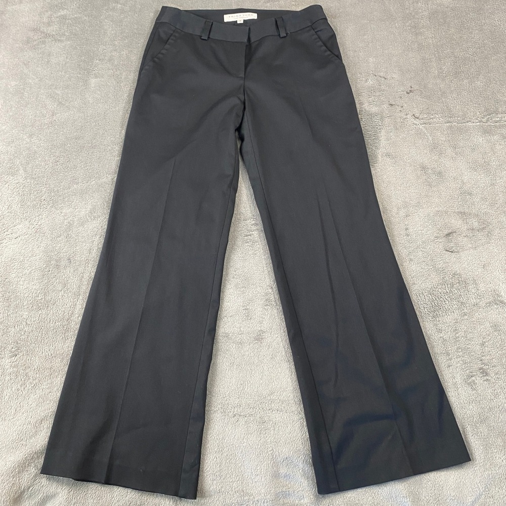 Trina Turk‎ Trousers Womens 4 Black Wide Leg Tailored Mid Rise Pants 249218 USA